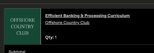 Efficient Banking & Processing Curriculum Offshore Country Club